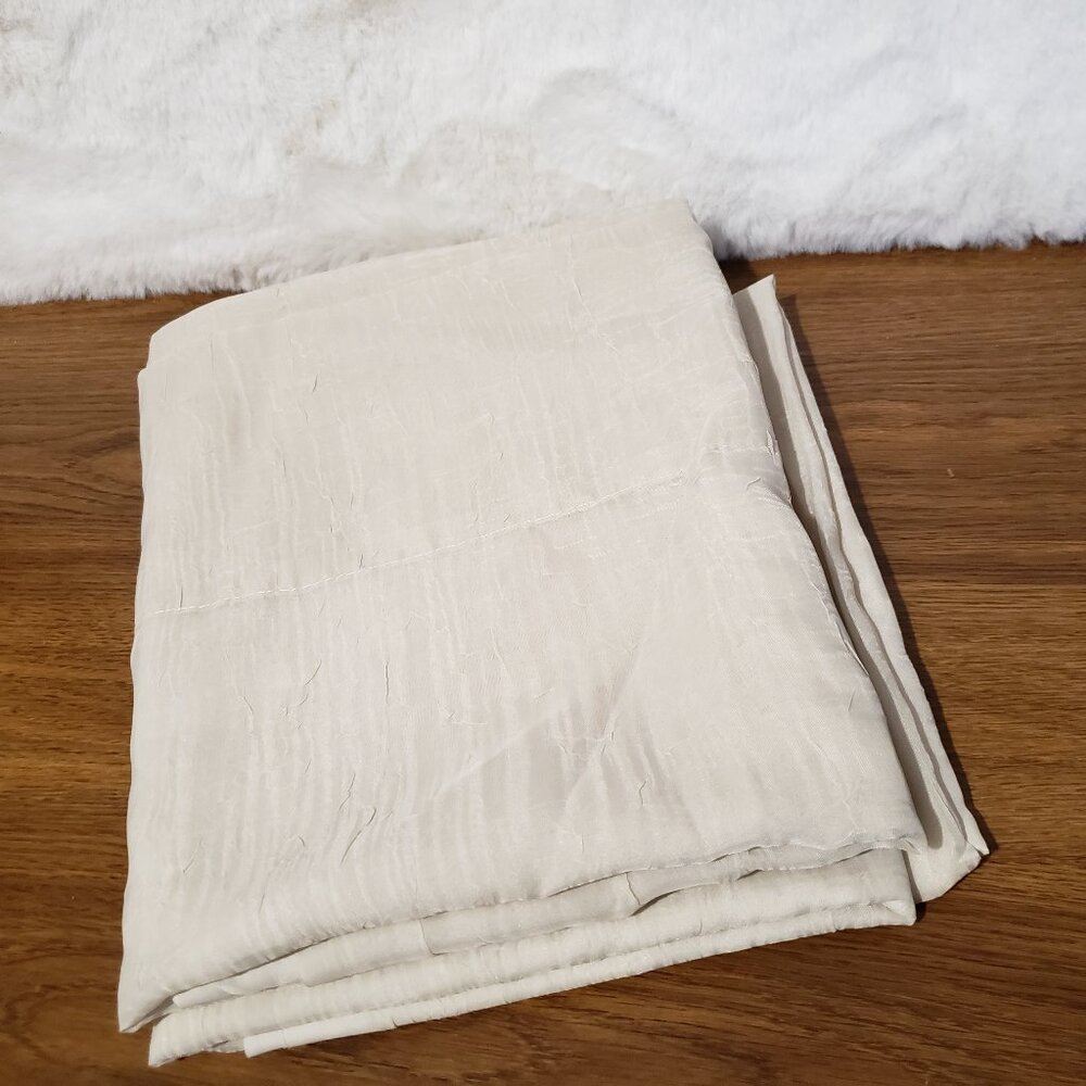 Canopy Sheer Curtain Panels Cream Beige Textured 52 x 82 Set of 2